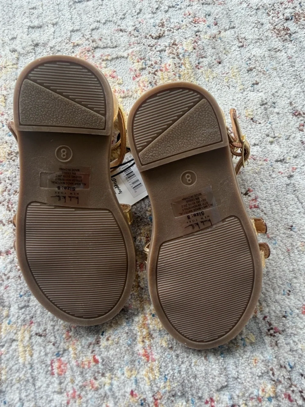 Toddler Nicole Miller Gold Strappy Sandals - size 8